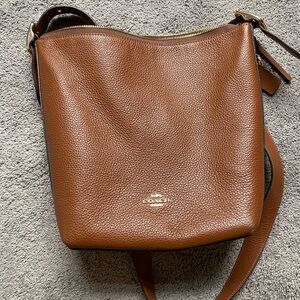 Coach Brown Pebbled Leather Shoulder Bag